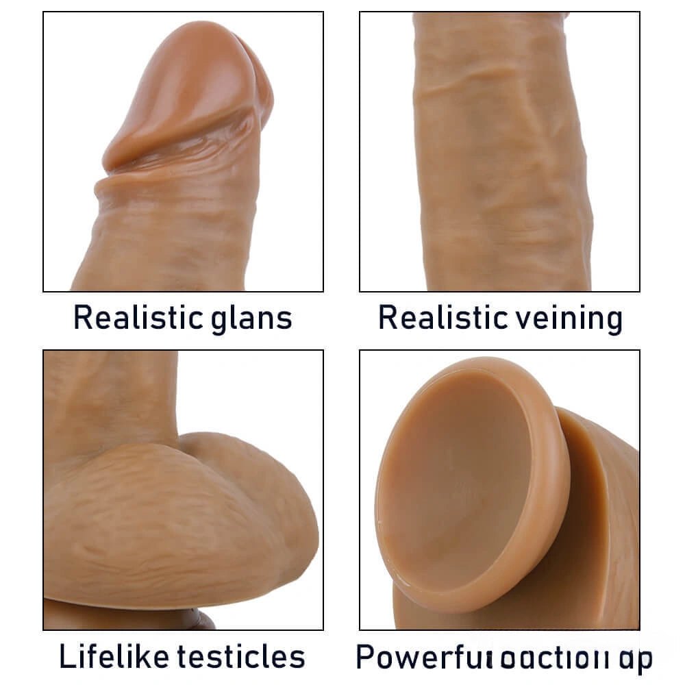 Realistic silicone dildo with suction cup base, photo 12