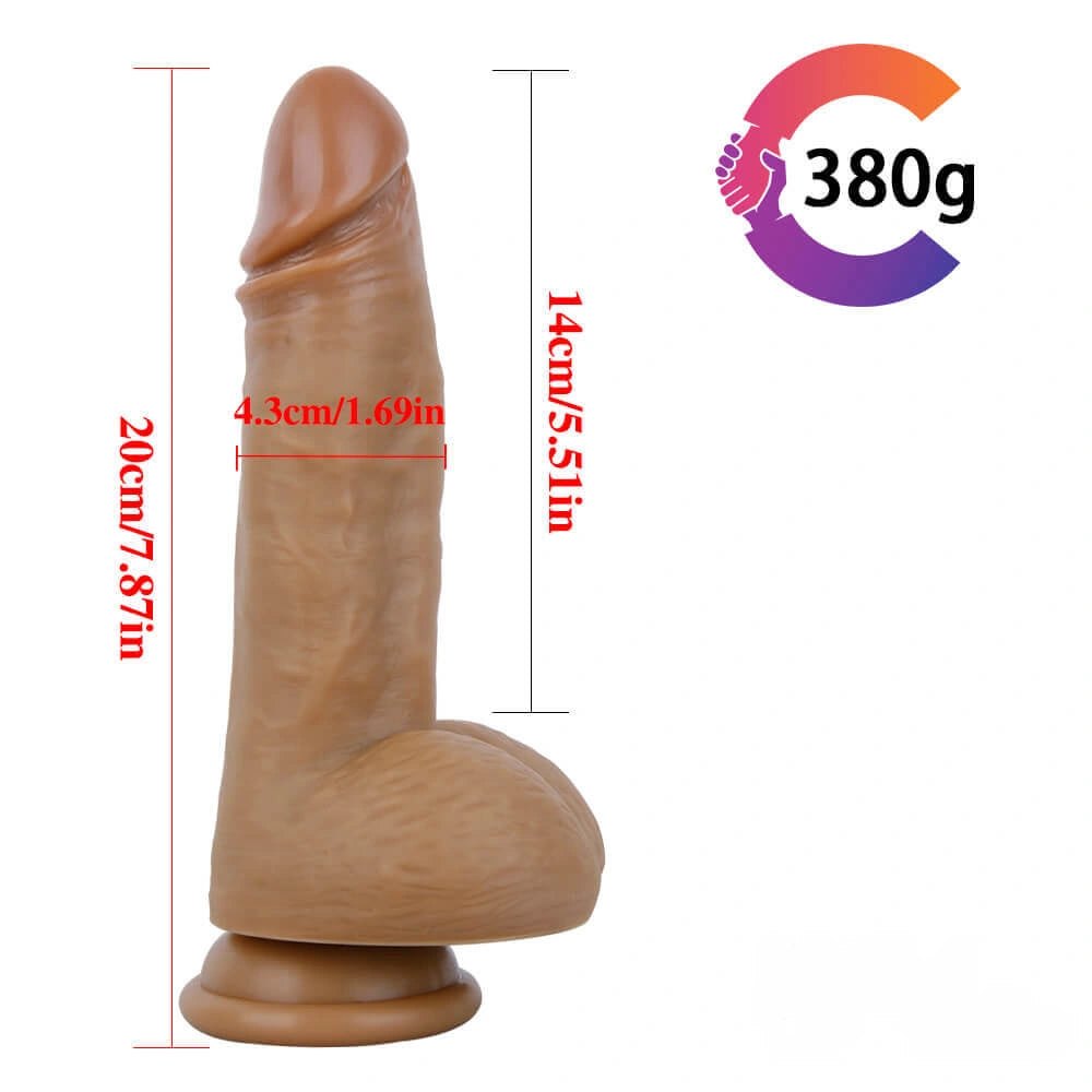 Realistic silicone dildo with suction cup base, photo 3