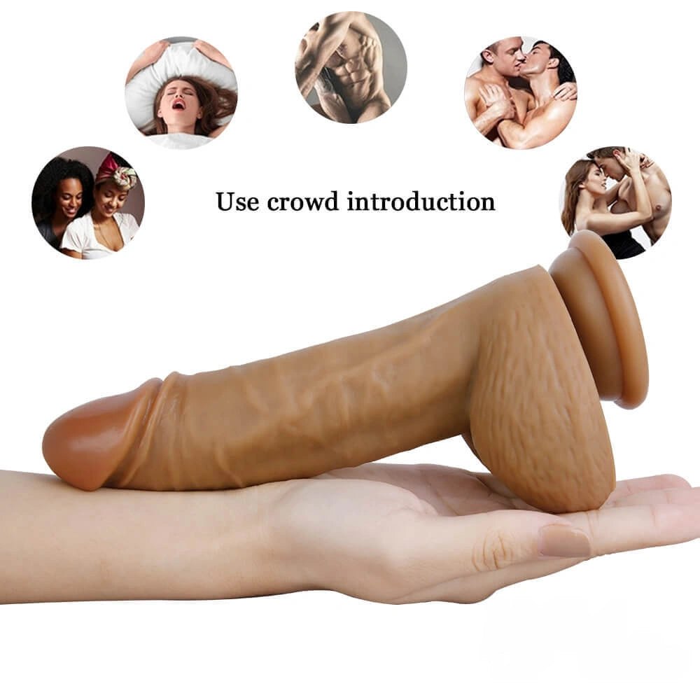 Realistic silicone dildo with suction cup base, photo 9