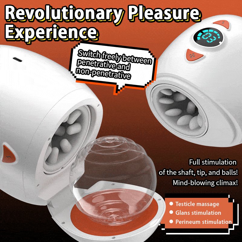 White multi-zone rotating male masturbator, photo 2