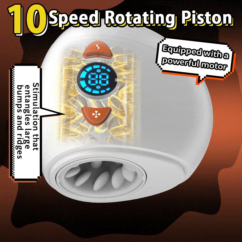 White multi-zone rotating male masturbator, photo 3