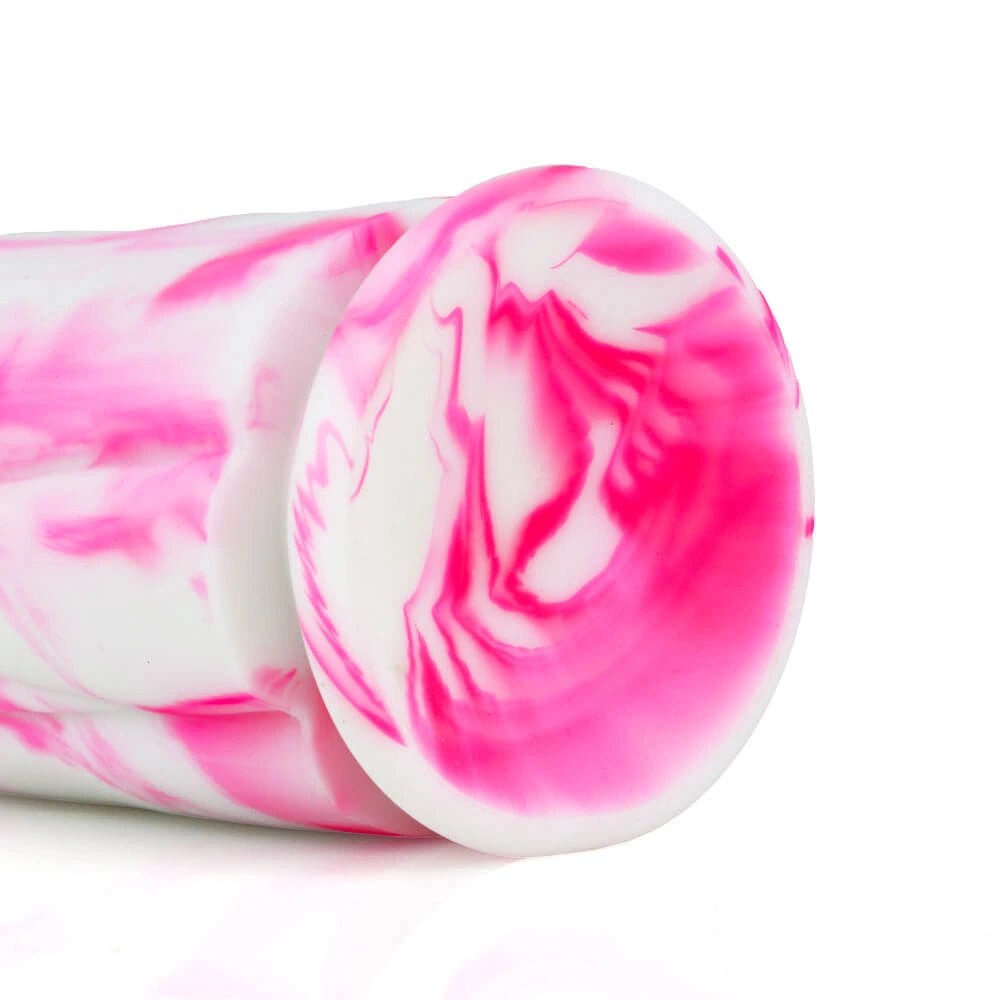 Multicolor marbled liquid silicone animal-style dildo, photo 14