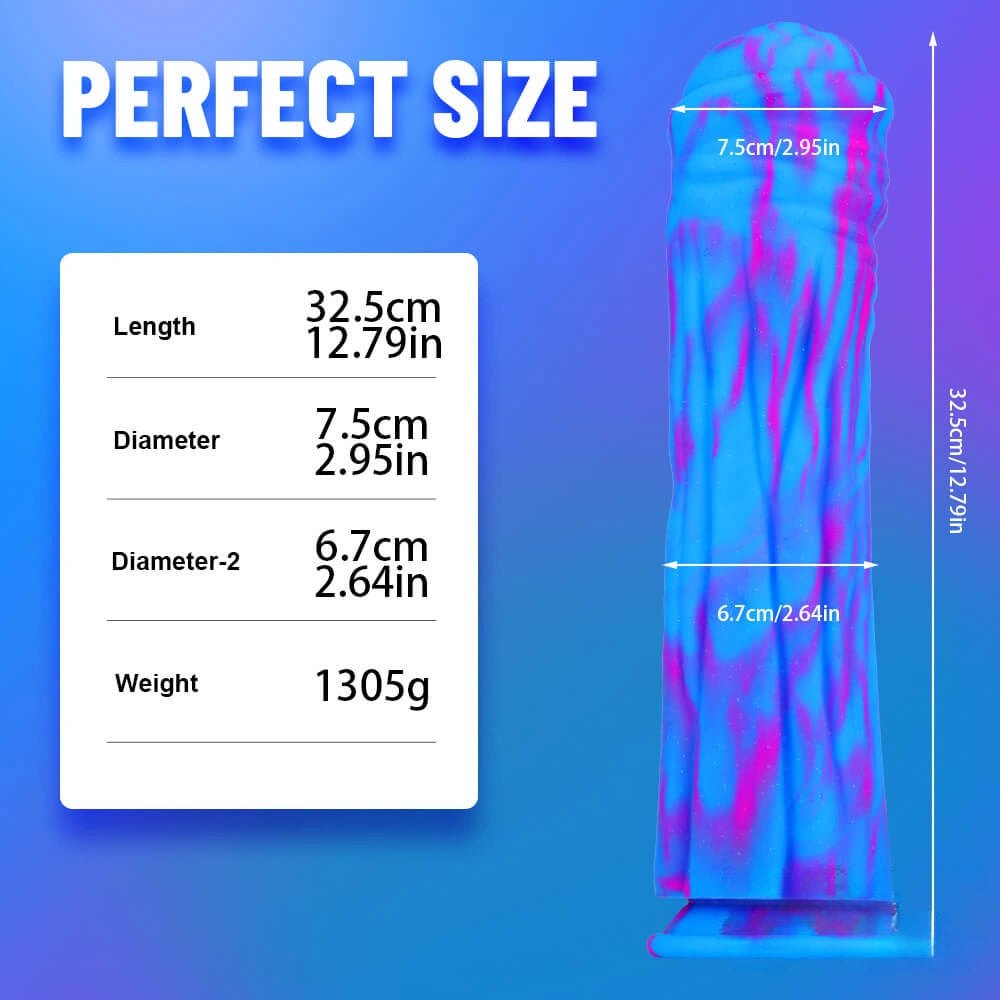 Multicolor marbled liquid silicone animal-style dildo, photo 2