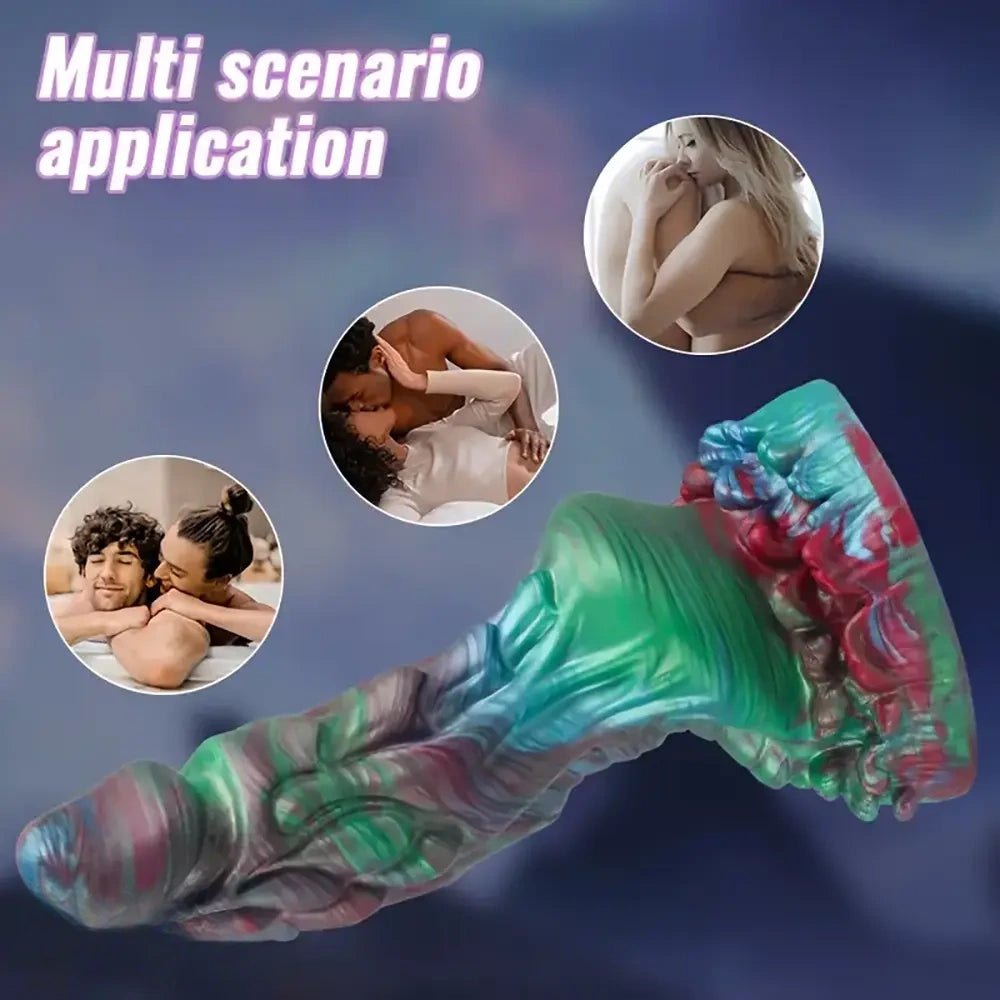 Colorful dragon scale fantasy dildo, photo 11