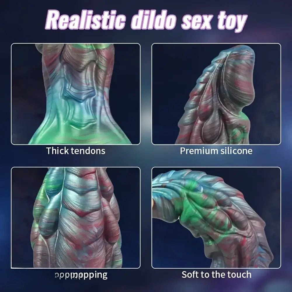 Colorful dragon scale fantasy dildo, photo 6