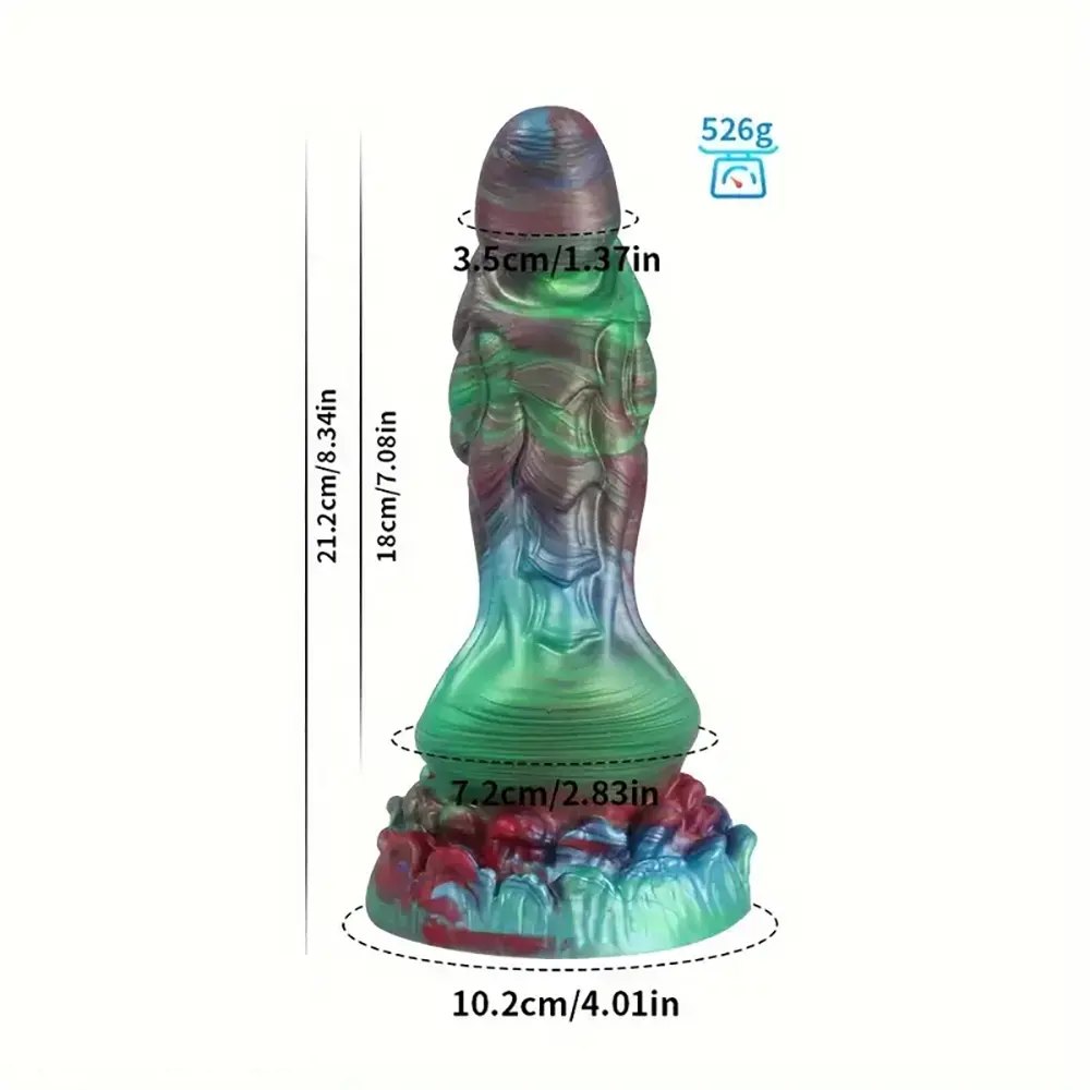 Colorful dragon scale fantasy dildo, photo 9