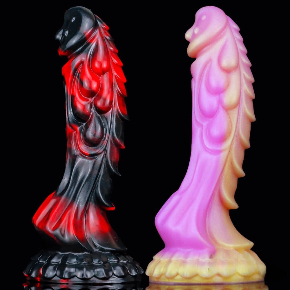 Multicolor liquid silicone dragon dildo, photo 1