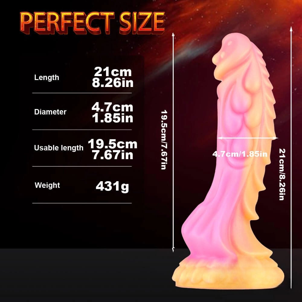 Multicolor liquid silicone dragon dildo, photo 10