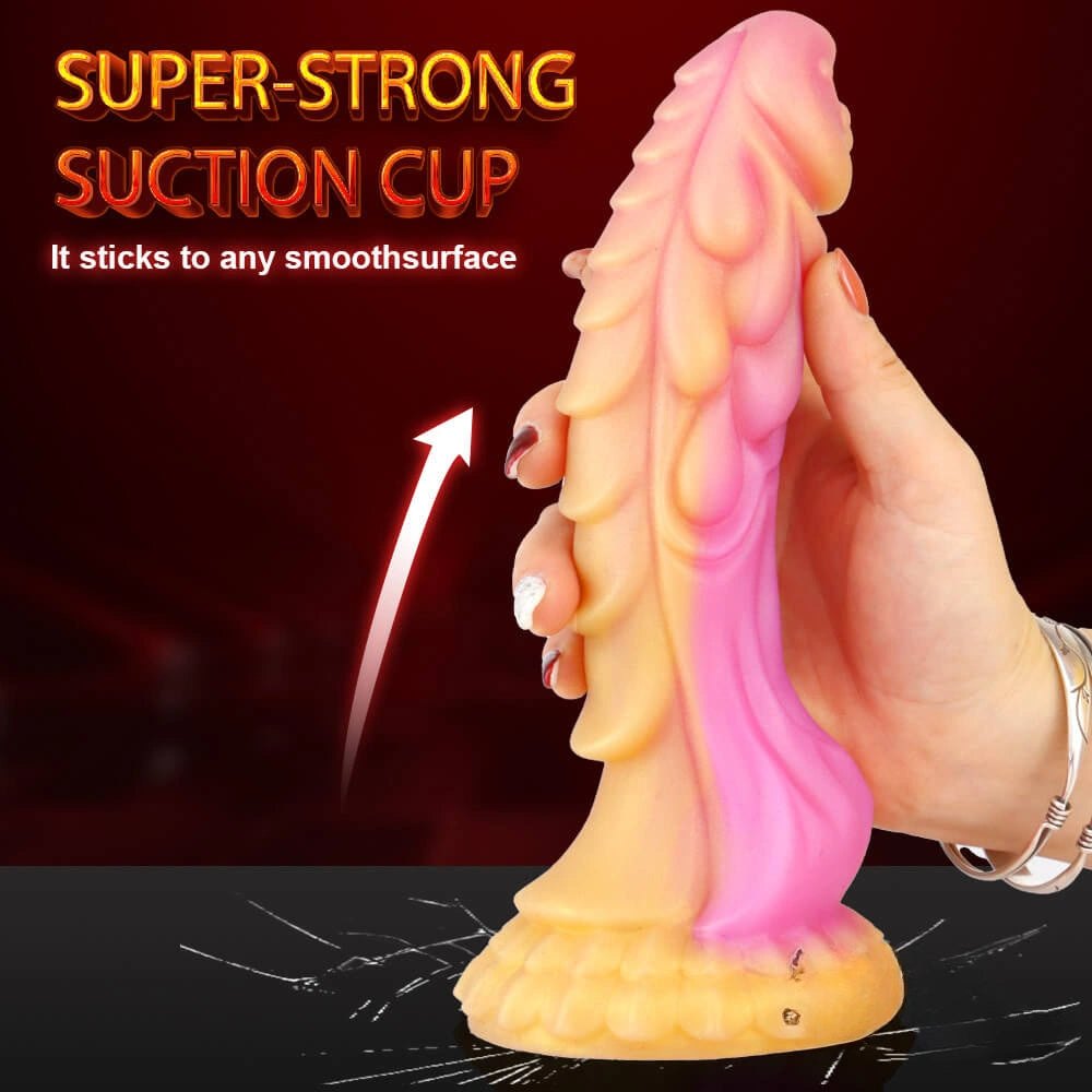 Multicolor liquid silicone dragon dildo, photo 5