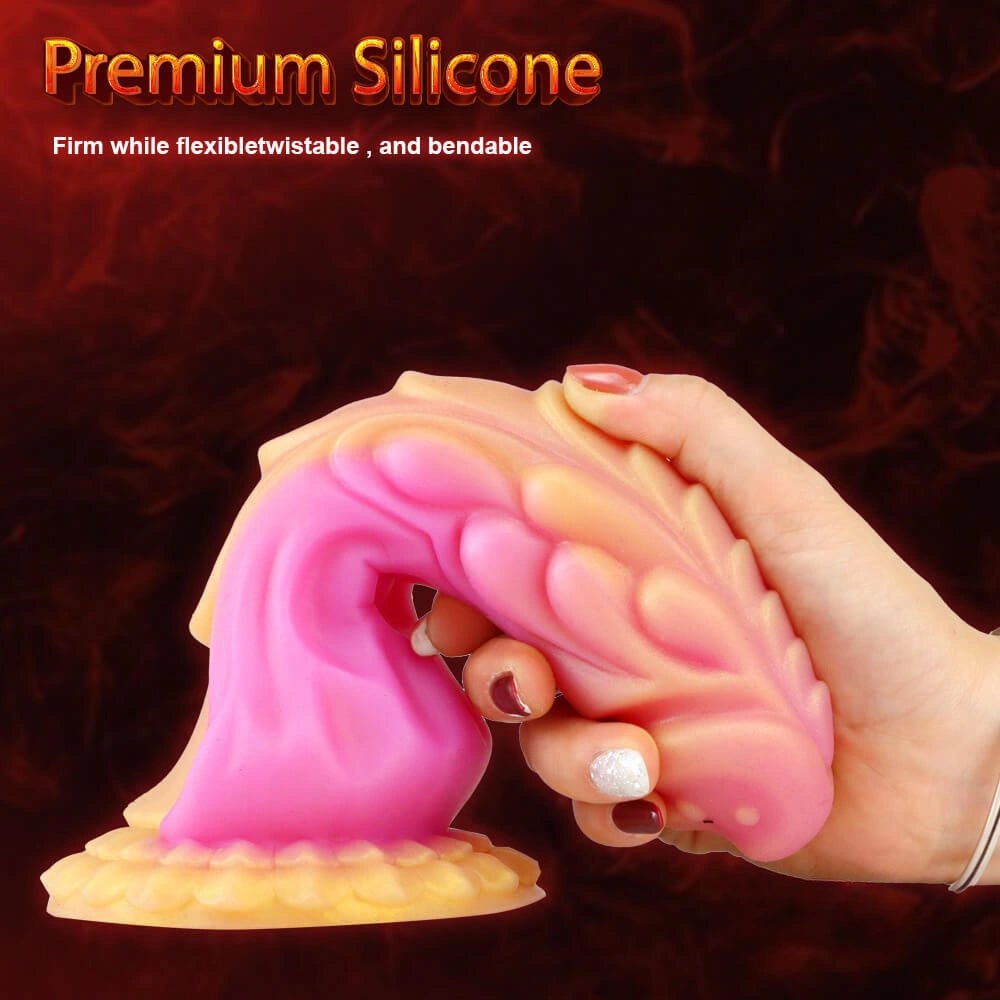 Multicolor liquid silicone dragon dildo, photo 6