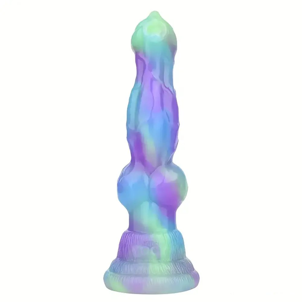Multicolor silicone knot dildo, photo 1