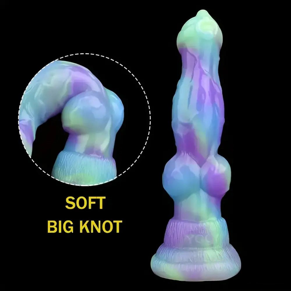 Multicolor silicone knot dildo, photo 9