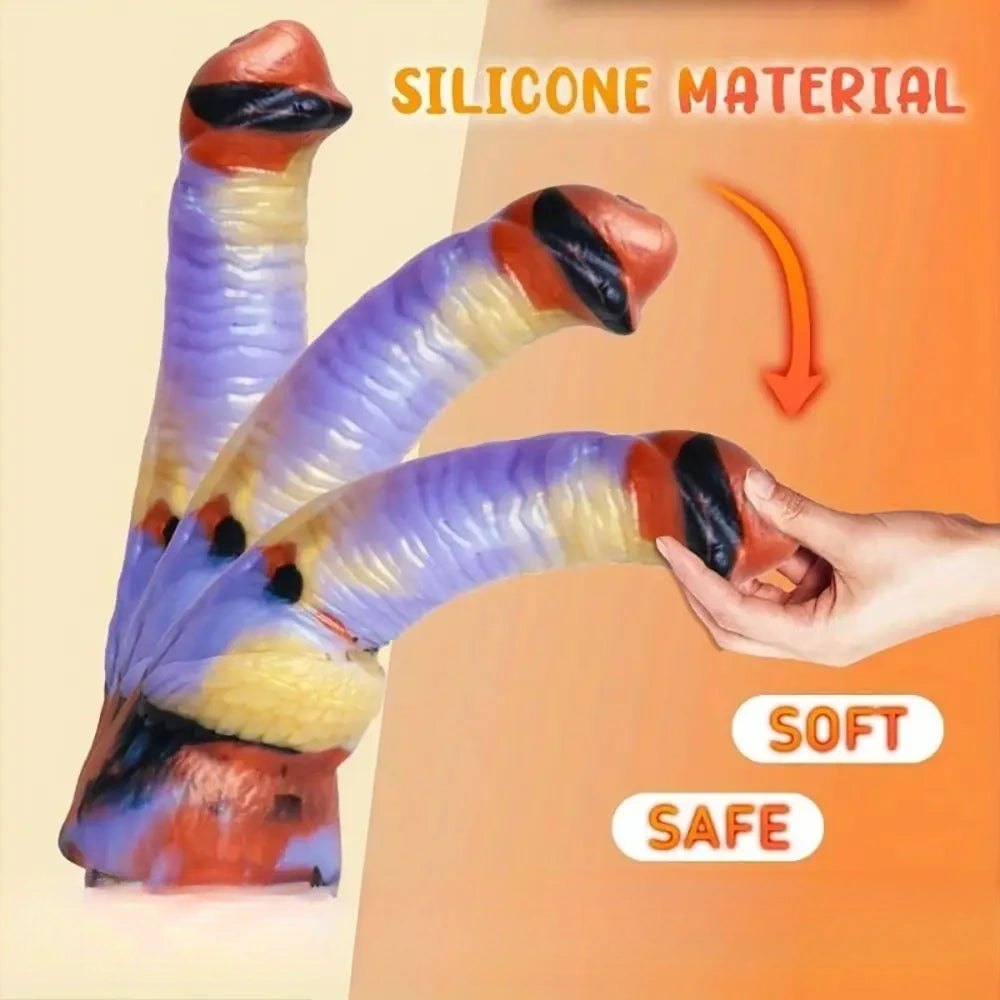 Multicolor knot-style silicone dildo, photo 2