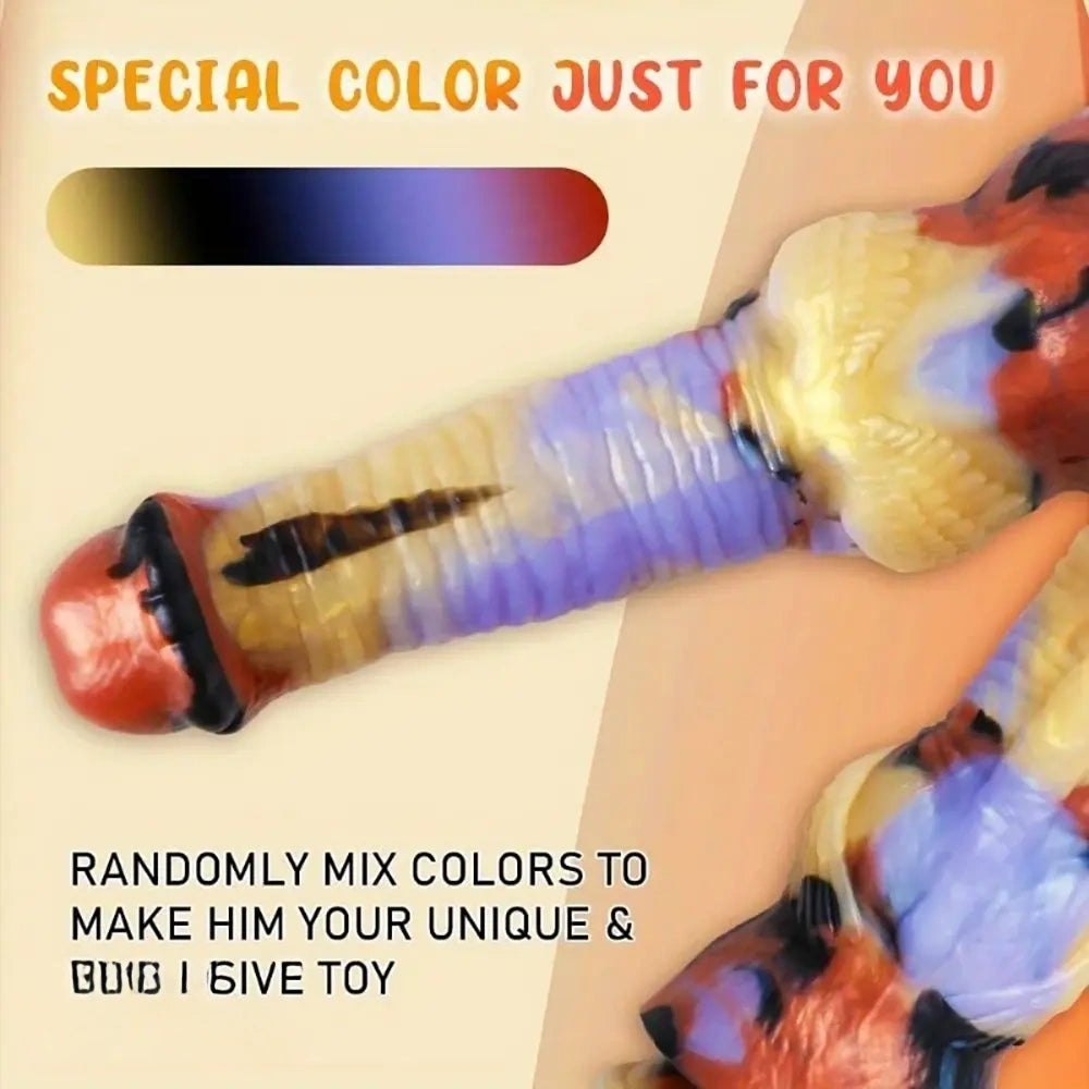 Multicolor knot-style silicone dildo, photo 3
