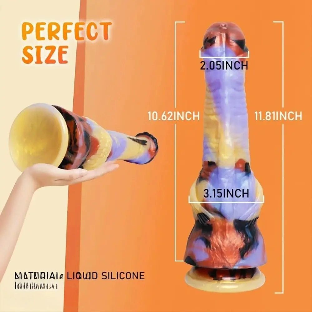 Multicolor knot-style silicone dildo, photo 4