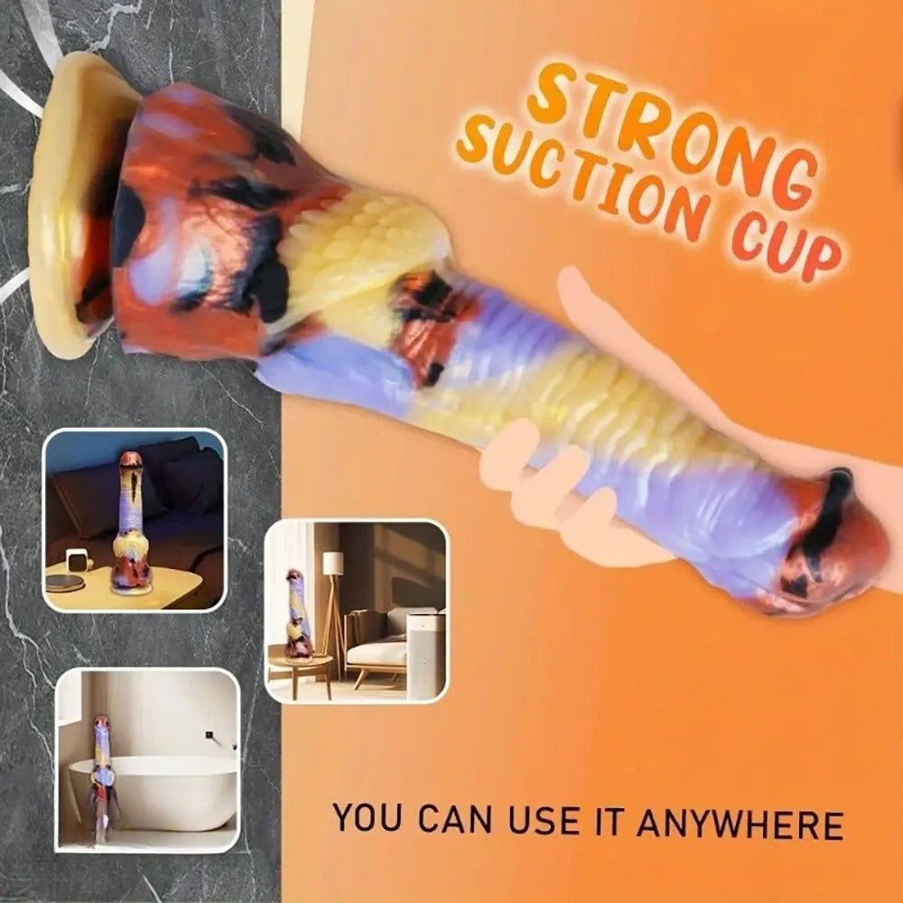 Multicolor knot-style silicone dildo, photo 5