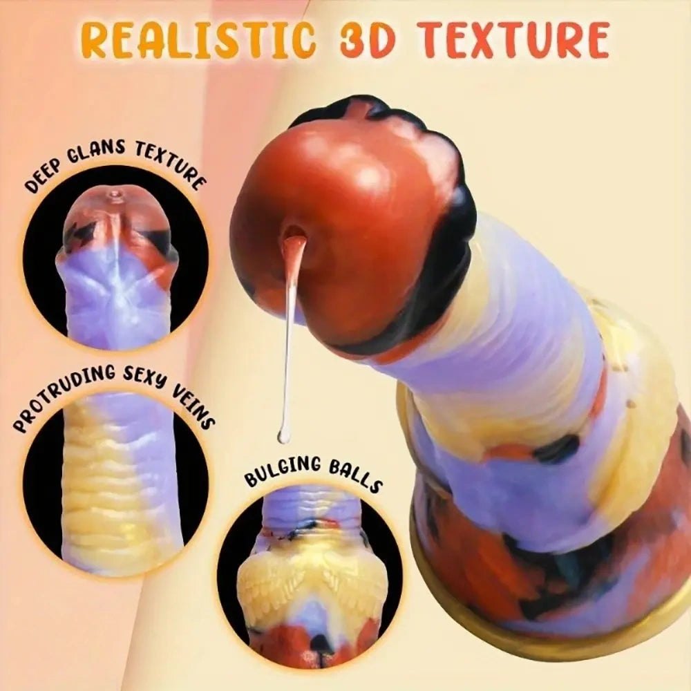 Multicolor knot-style silicone dildo, photo 6