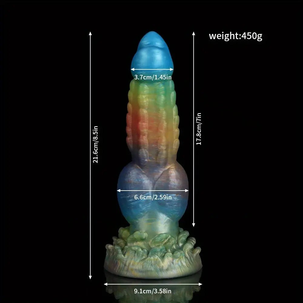 Multicolor knotted silicone animal dildo, photo 10