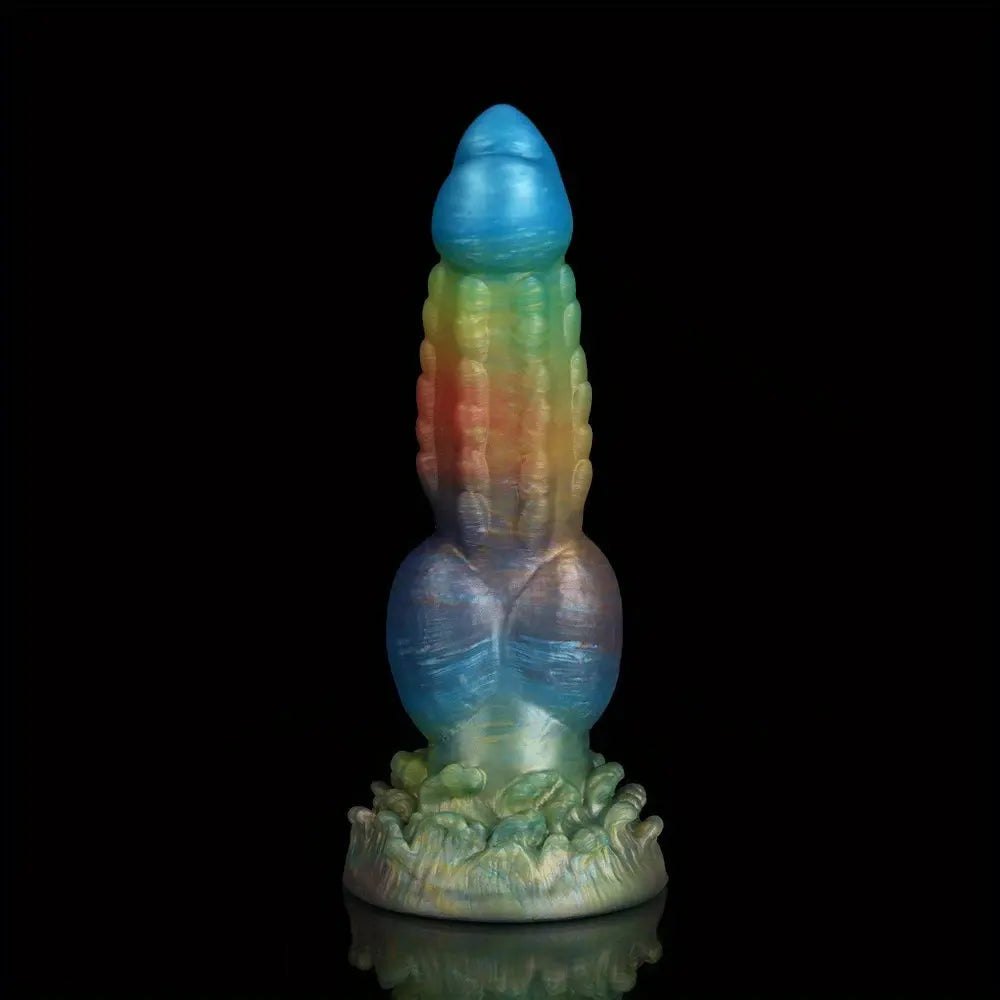 Multicolor knotted silicone animal dildo, photo 11