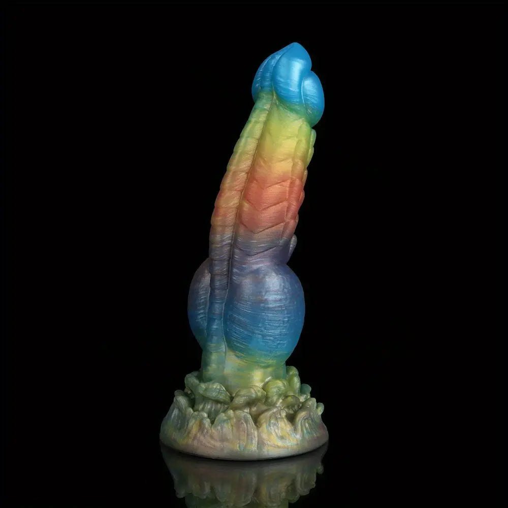 Multicolor knotted silicone animal dildo, photo 12
