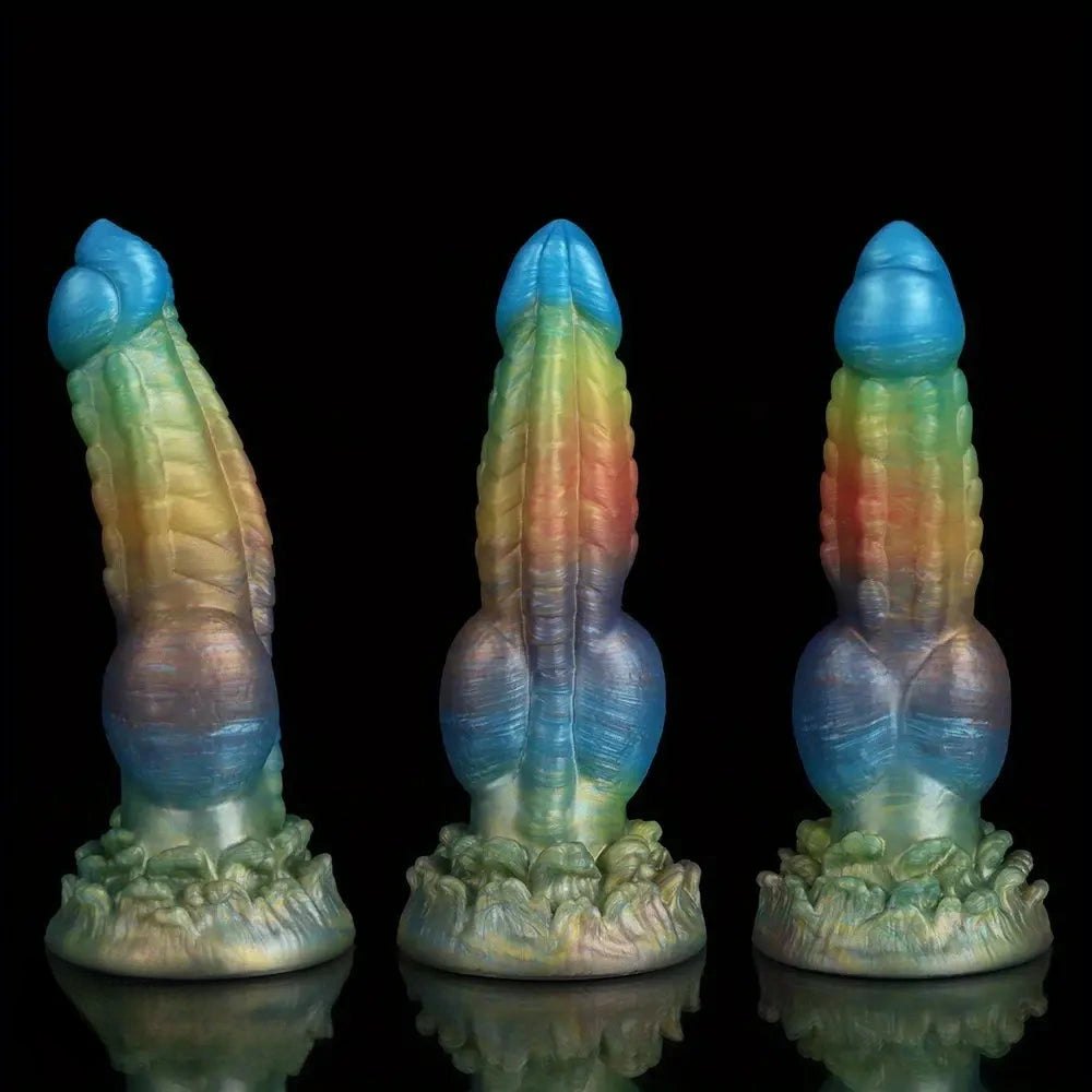 Multicolor knotted silicone animal dildo, photo 2