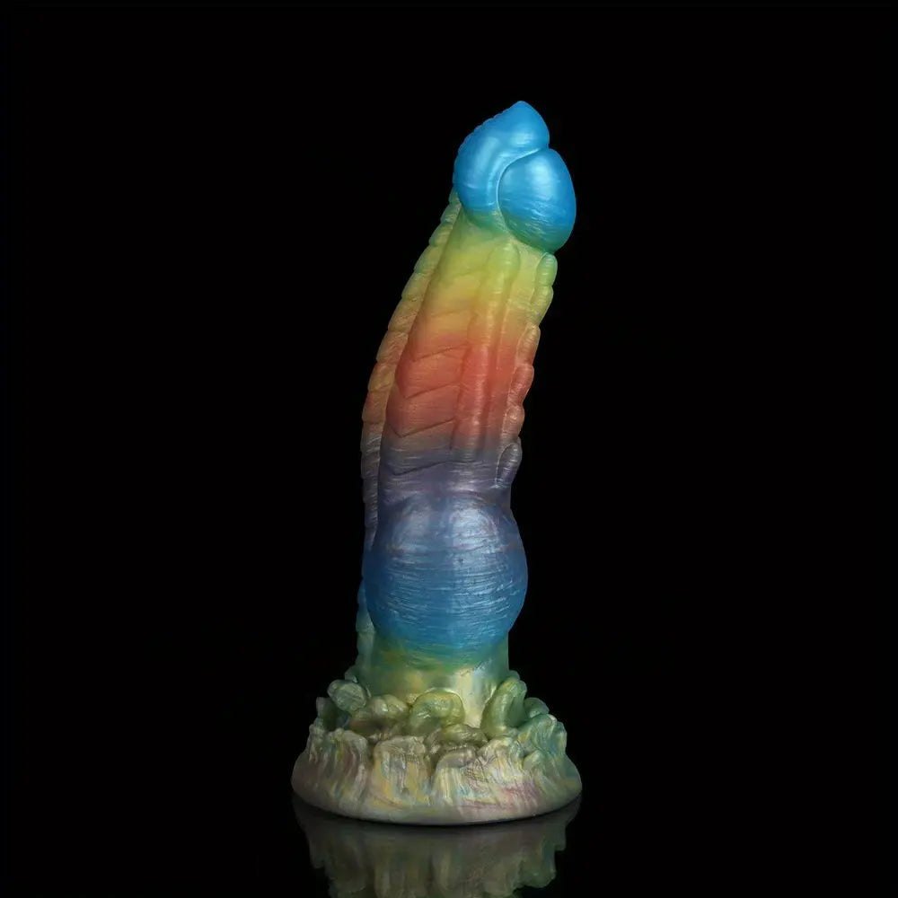 Multicolor knotted silicone animal dildo, photo 3
