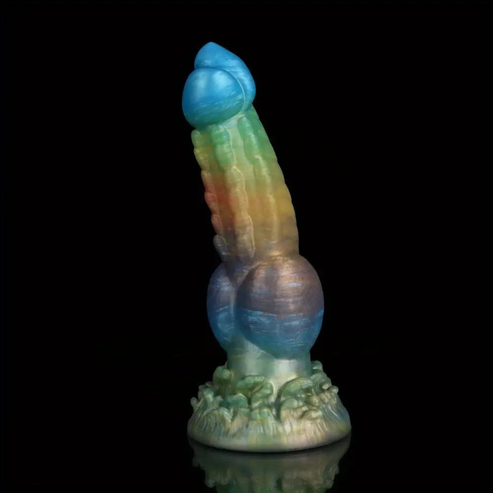 Multicolor knotted silicone animal dildo, photo 8