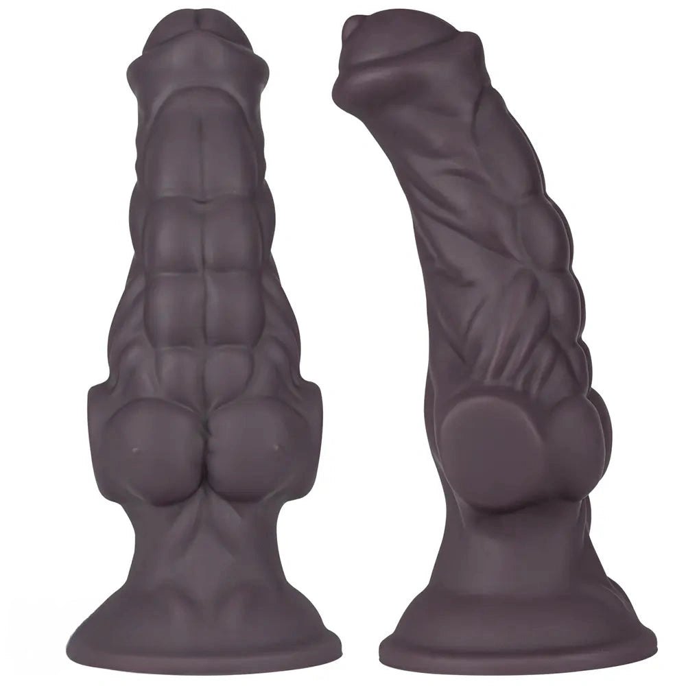 Coffee muscular silicone fantasy dildo, photo 1
