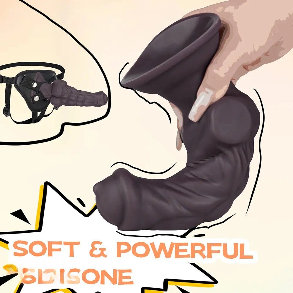 Coffee muscular silicone fantasy dildo, photo 10