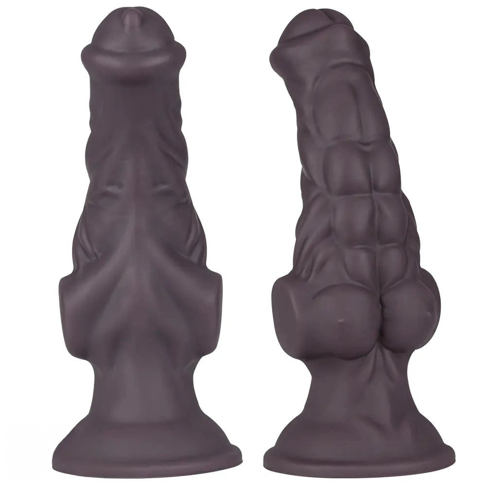 Coffee muscular silicone fantasy dildo, photo 2