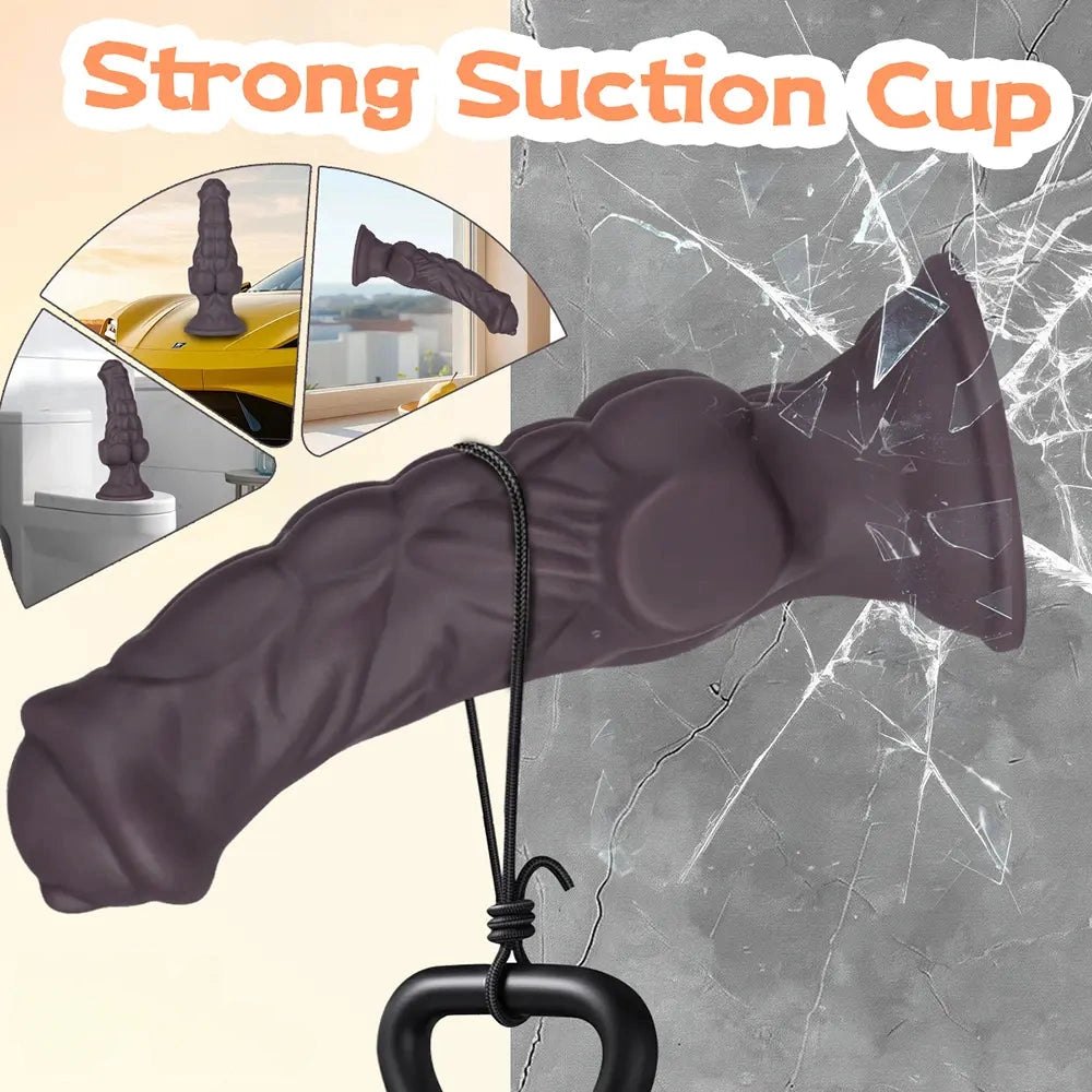 Coffee muscular silicone fantasy dildo, photo 9