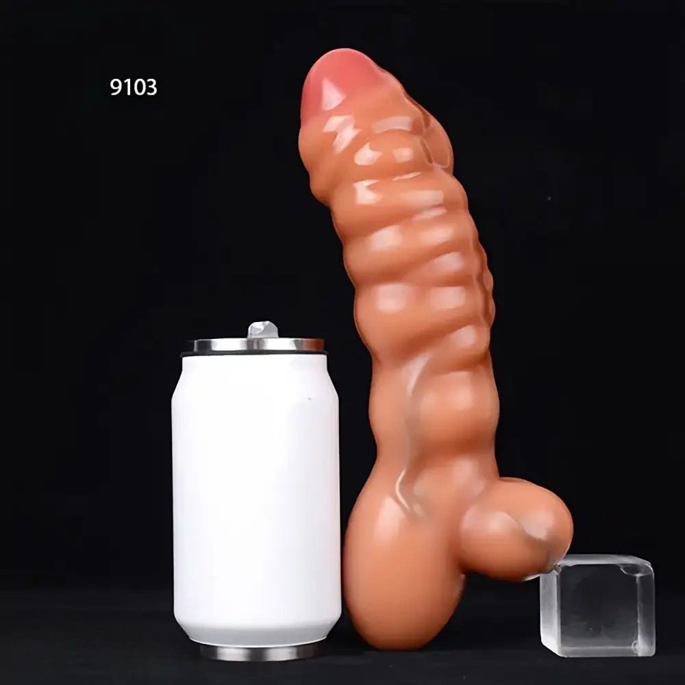 Flesh muscle line textured fantasy dildo, photo 11