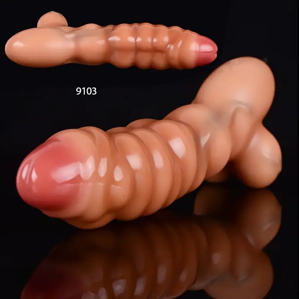 Flesh muscle line textured fantasy dildo, photo 12