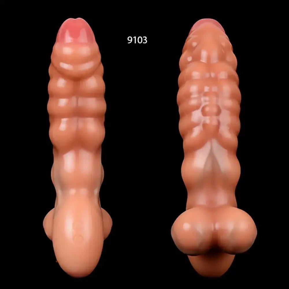 Flesh muscle line textured fantasy dildo, photo 2
