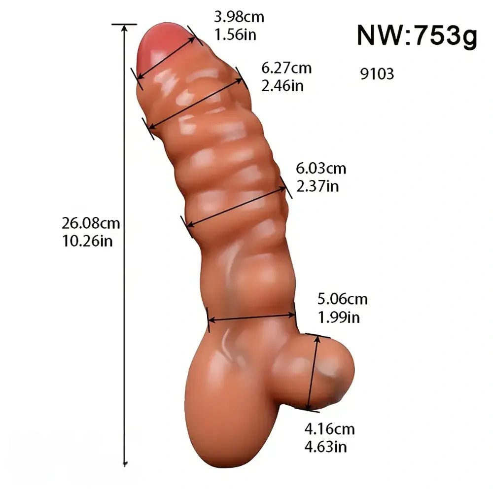 Flesh muscle line textured fantasy dildo, photo 3