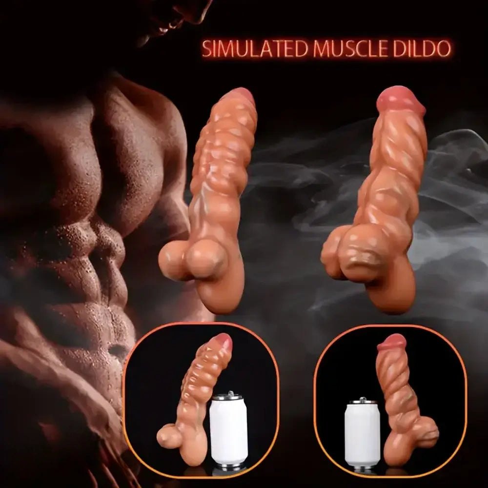 Flesh muscle line textured fantasy dildo, photo 6