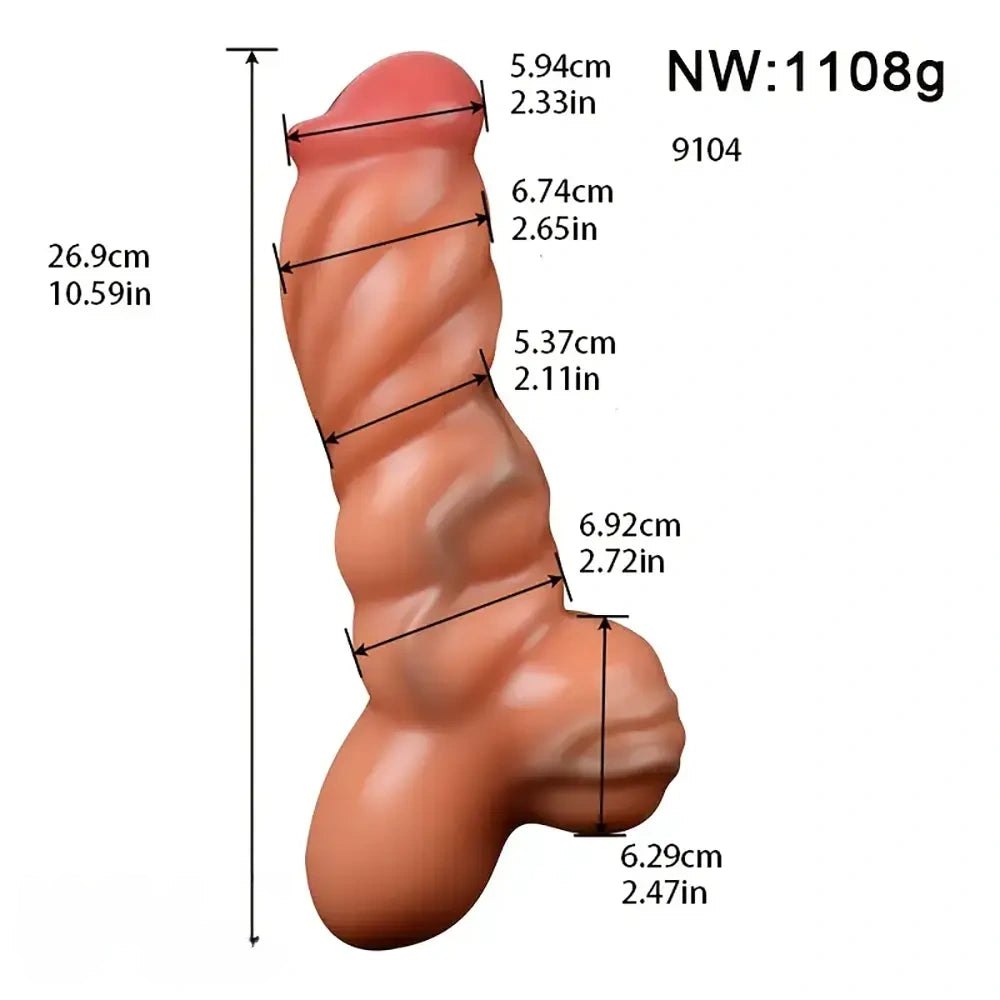 Flesh muscle line textured fantasy dildo, photo 9