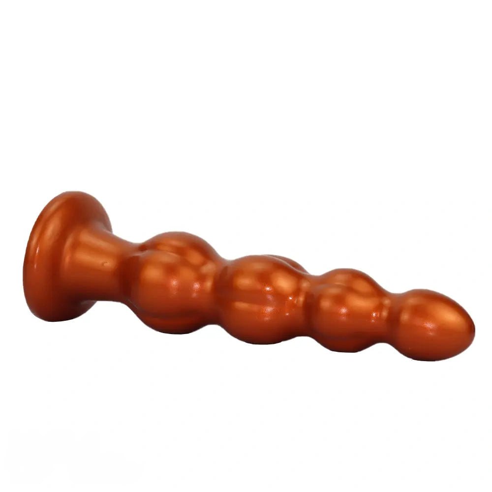 Metallic gold graduated muscle shaped anal plug, photo 10