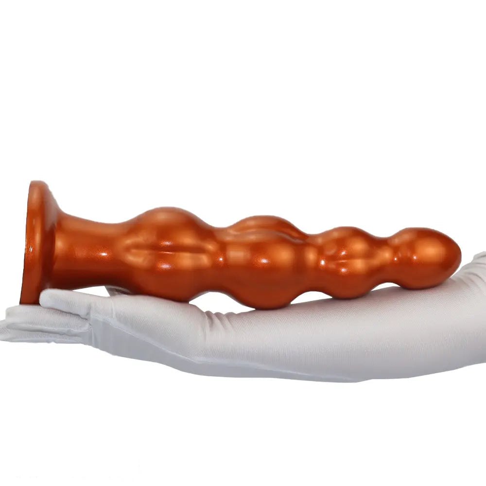 Metallic gold graduated muscle shaped anal plug, photo 14
