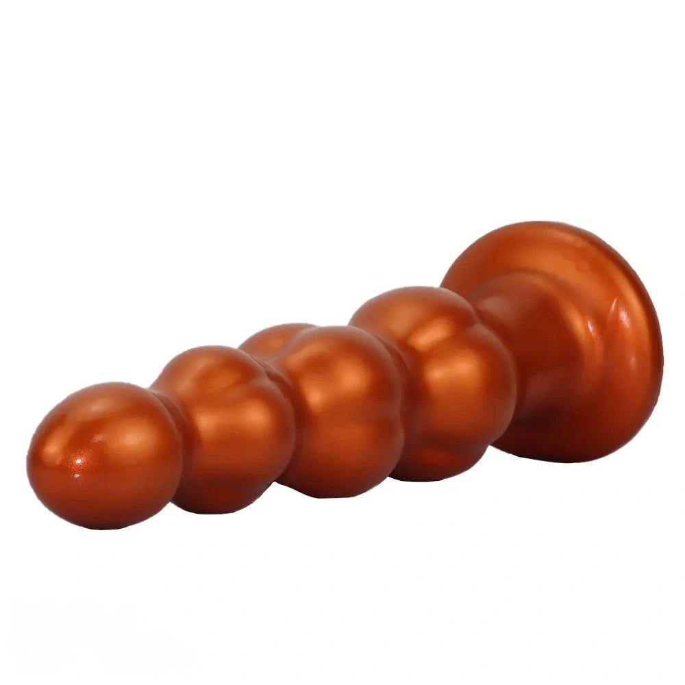 Metallic gold graduated muscle shaped anal plug, photo 8