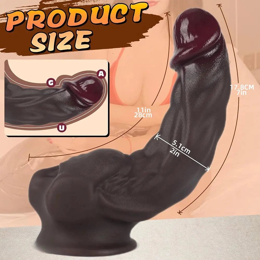 Coffee muscle texture suction cup dildo
