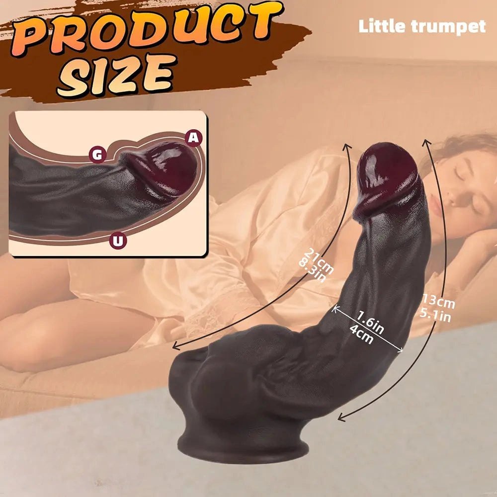 Coffee muscle texture suction cup dildo