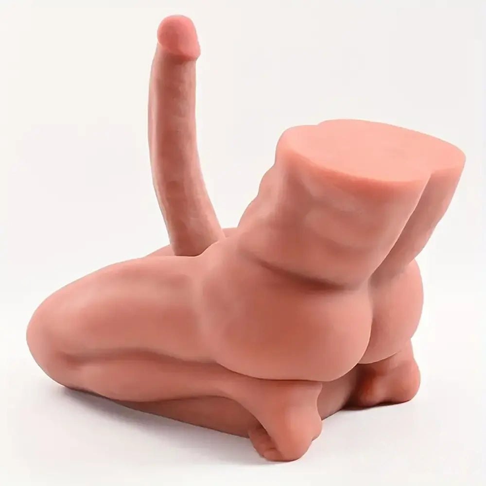 Flesh-tone muscle torso sex doll with dildo, photo 3