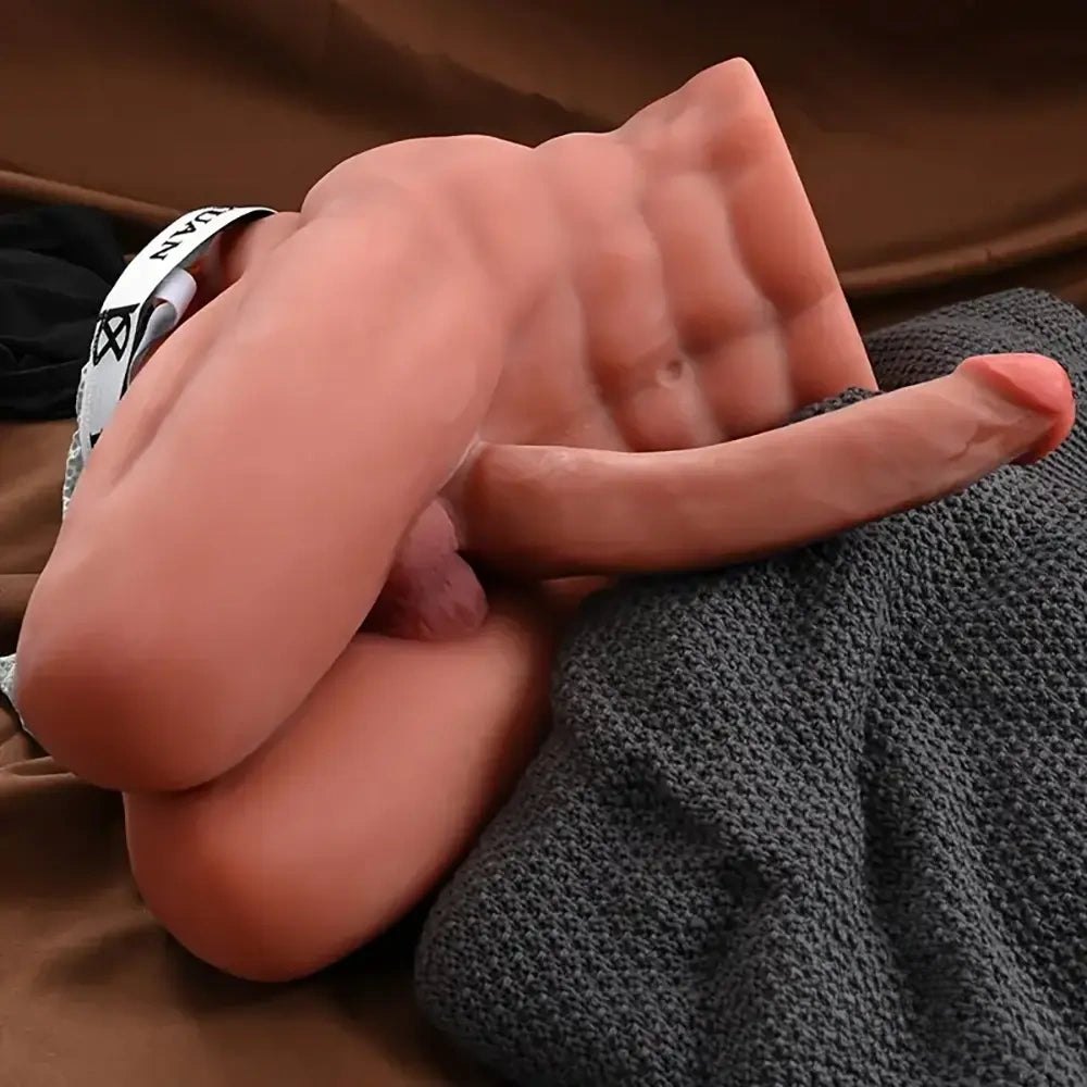 Flesh-tone muscle torso sex doll with dildo, photo 4