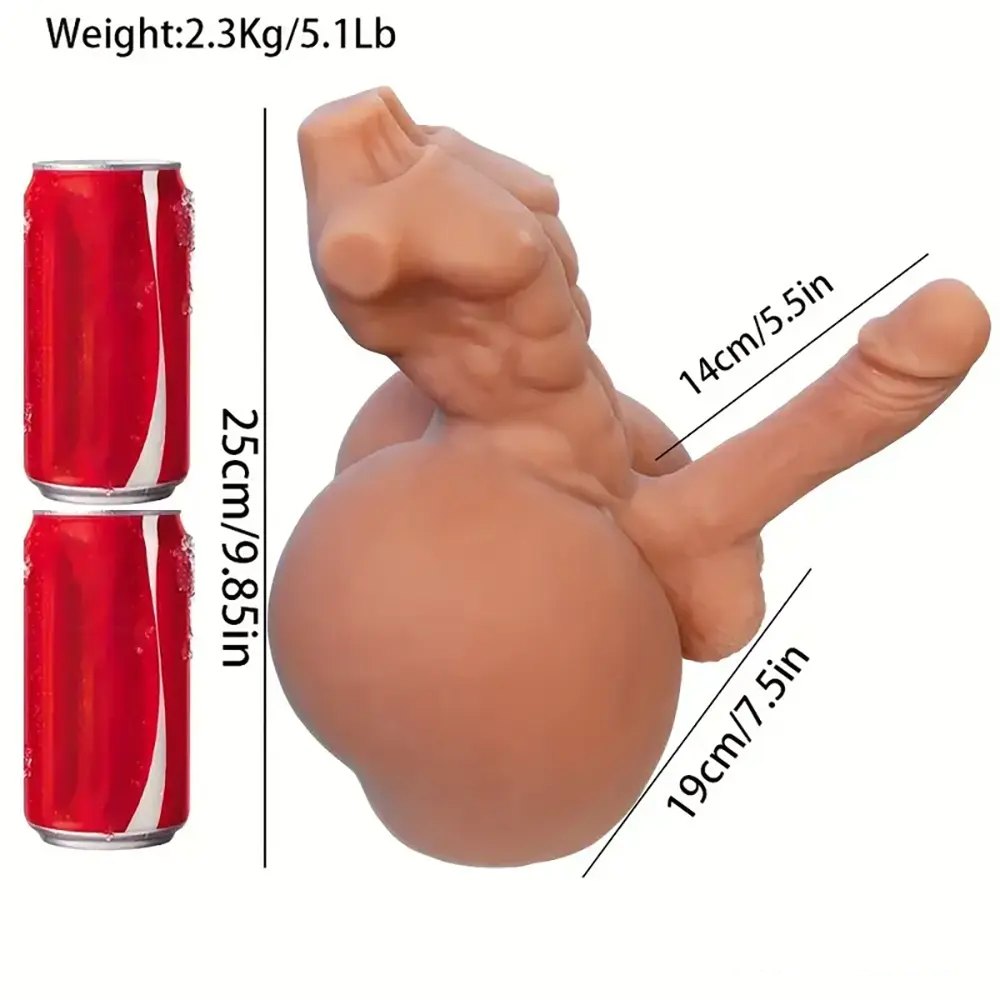 Flesh-tone silicone male torso with dildo, photo 8