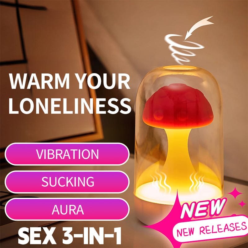 Mushroom-shaped silicone clit sucker with glowing dust cover, photo 2