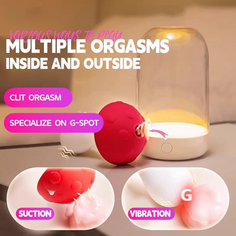 Mushroom-shaped silicone clit sucker with glowing dust cover, photo 3
