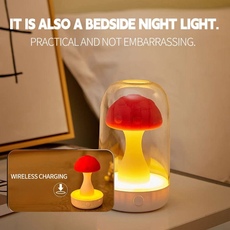 Mushroom-shaped silicone clit sucker with glowing dust cover, photo 5