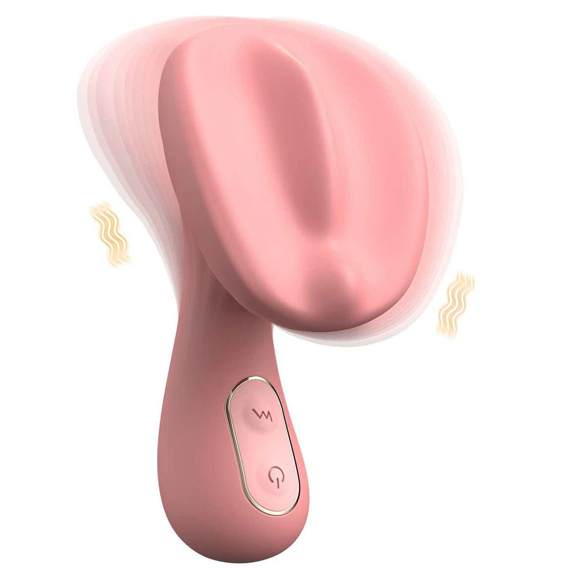 Pink mushroom-head silicone clitoral vibrator