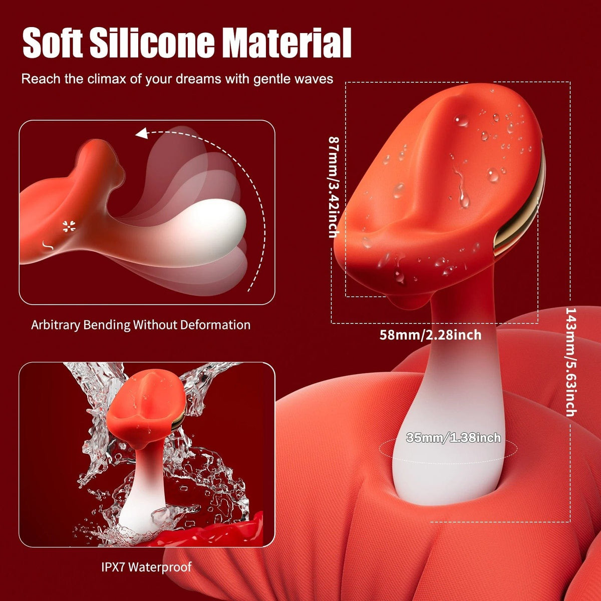 Mushroom-head silicone clitoral vibrator, photo 12